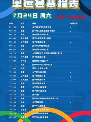 2021奥运会赛程表详细（赛程日历奥运会）